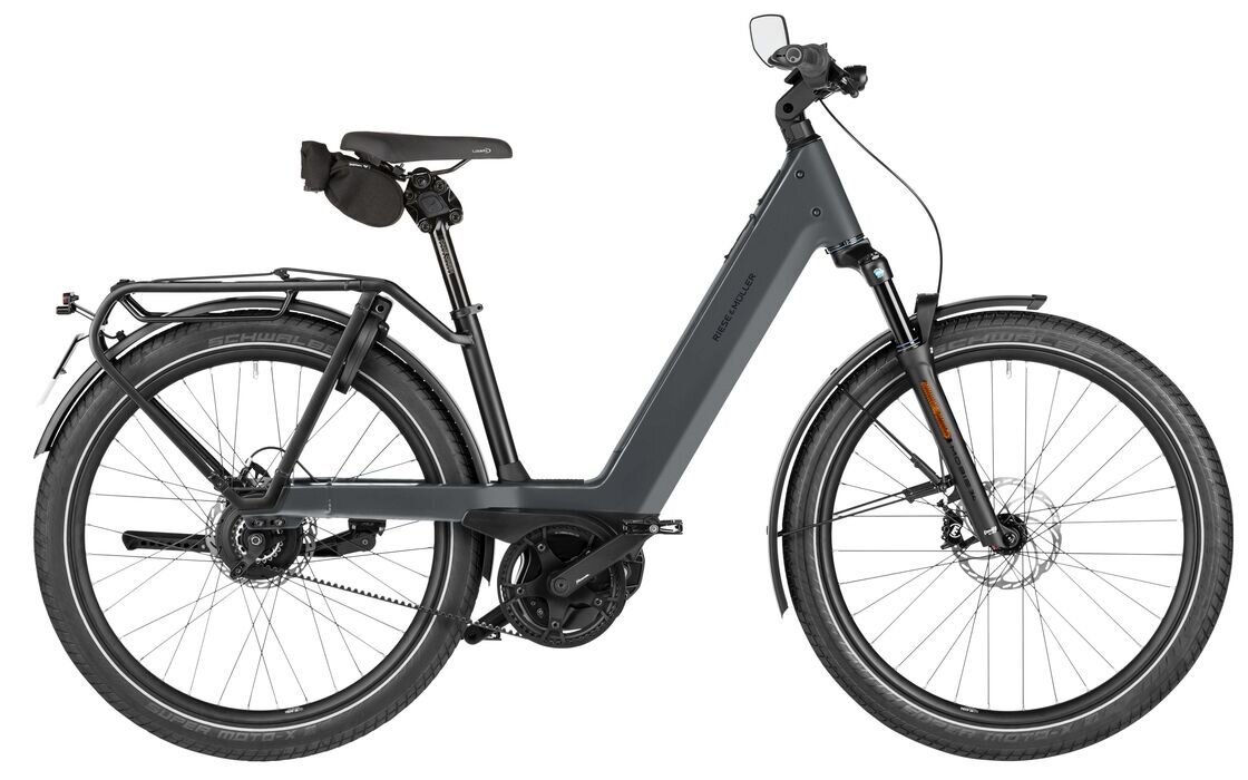 Szybki rower elektryczny na pasku Riese & Muller Nevo 5 Vario HS 45km/h 800Wh KIOX 500 Slate Grey Metallic