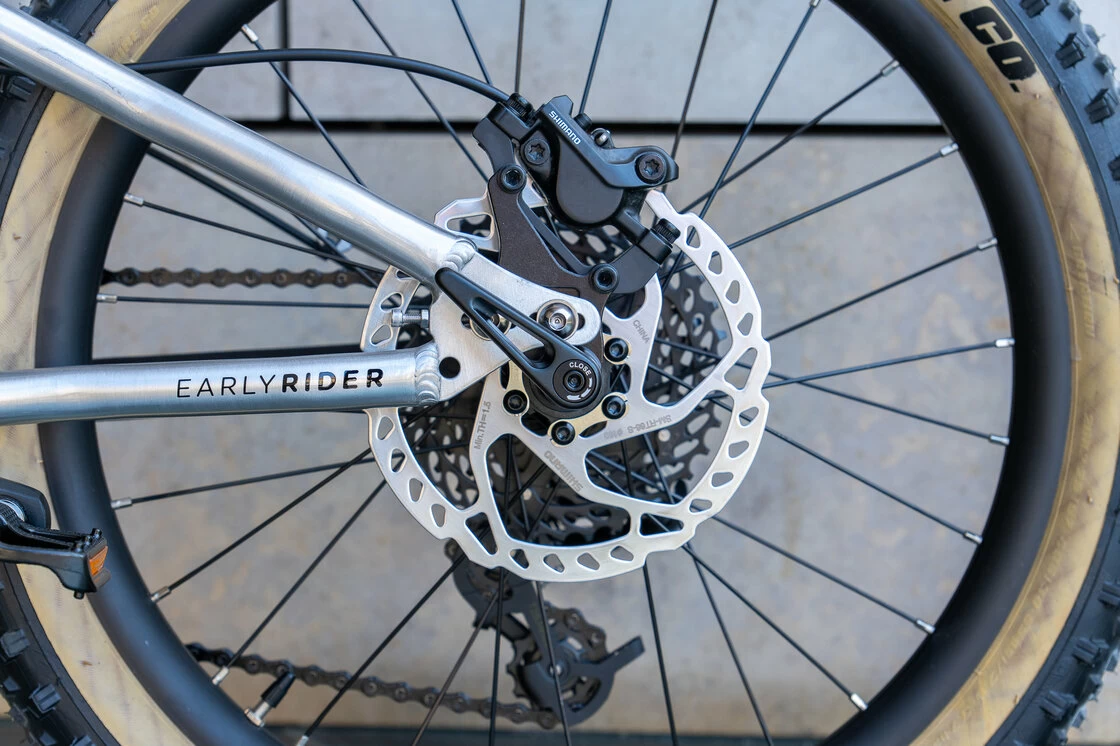 Trailowy rowerek dla dzieci Early Rider Hellion 20 srebrny