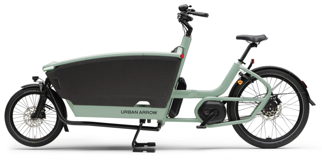 Transportowy rower elektryczny na pasku Urban Arrow FamilyNext PRO Suspension Green