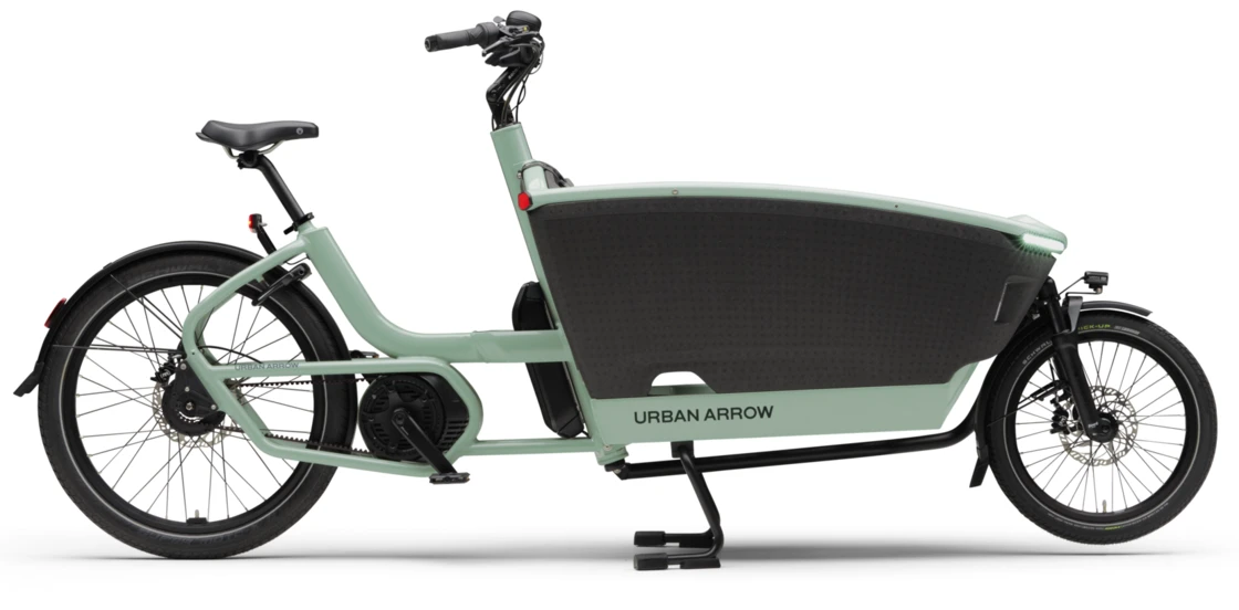 Transportowy rower elektryczny na pasku Urban Arrow FamilyNext PRO Suspension Green