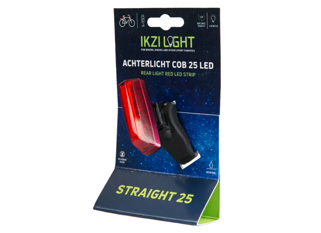 Tylna lampka rowerowa IKZI Straight 25 Lux USB