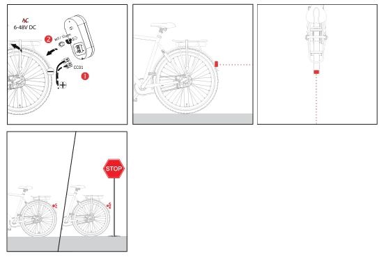 Tylna lampka rowerowa na błotnik Spanninga Halo Guard XEr do roweru elektrycznego 6-48v
