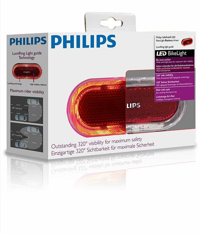 Tylna lampka rowerowa Philips SafeRide Lumiring baterie