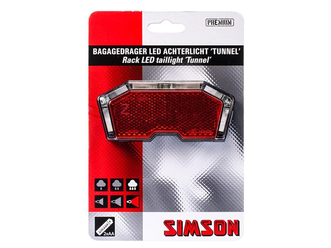 Tylna lampka rowerowa SIMSON Tunnel Auto 50/80 mm