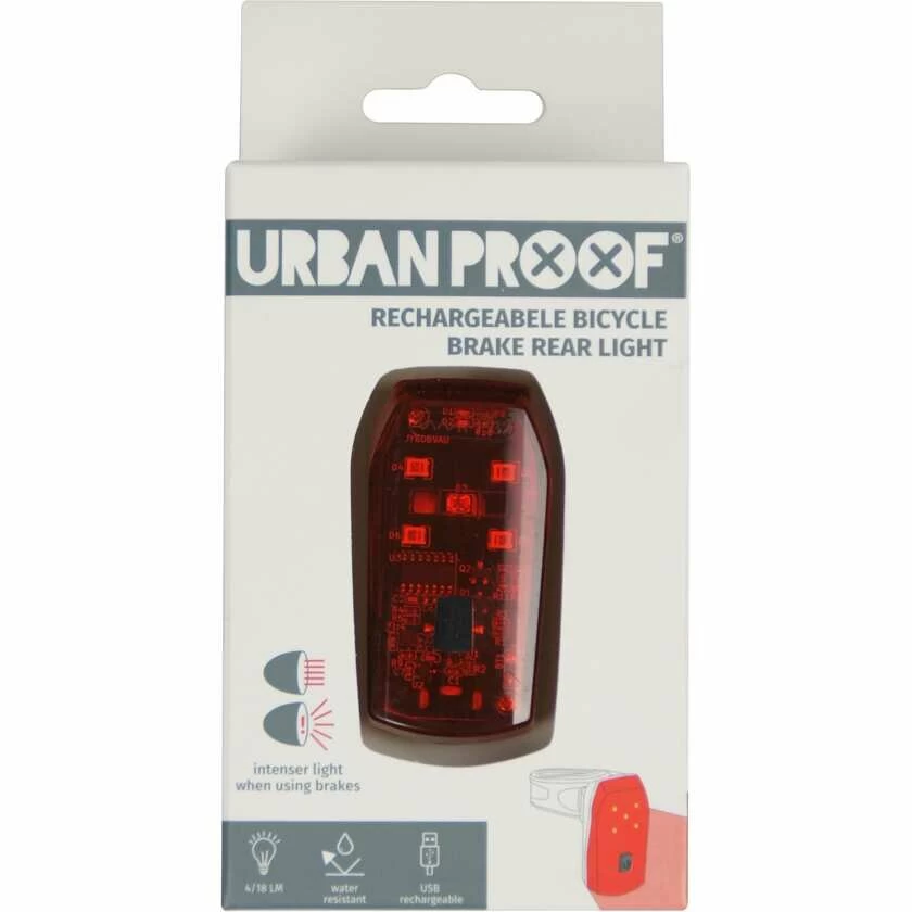 Tylna lampka rowerowa Urban Proof LED USB z czujnikiem hamowania