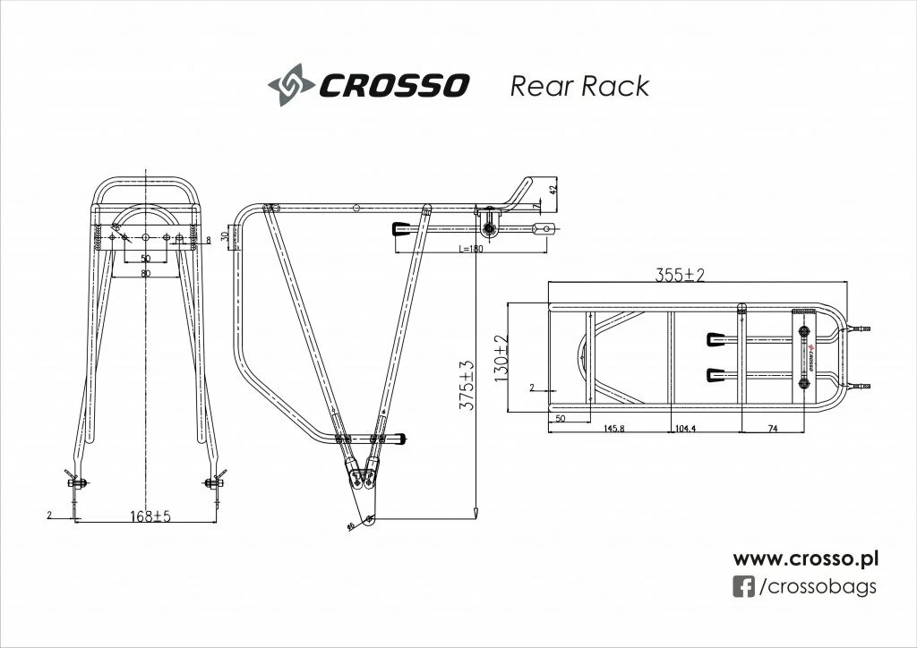 Tylny bagażnik Crosso 26"-28" czarny