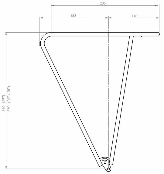 Tylny bagażnik rowerowy Tubus Vega Classic 26”/28” Czarny