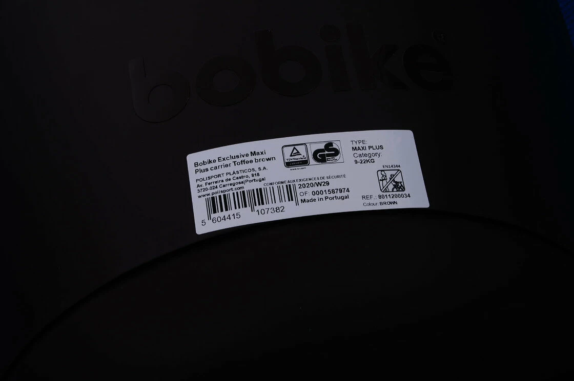 Tylny fotelik rowerowy Bobike Maxi Exclusive PLUS na bagażnik Tofee Brown