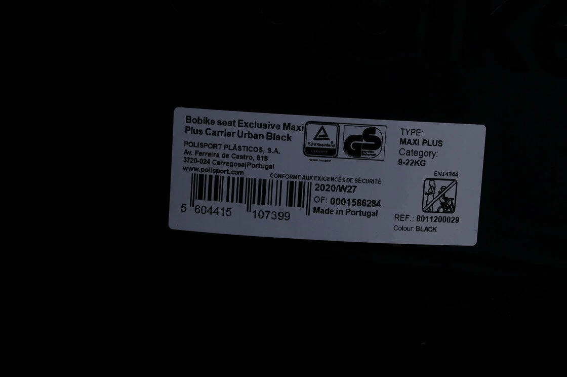 Tylny fotelik rowerowy Bobike Maxi Exclusive PLUS na bagażnik Urban Black