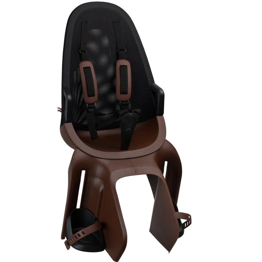 Tylny fotelik rowerowy Qibbel Air - na bagażnik brązowy/czarny