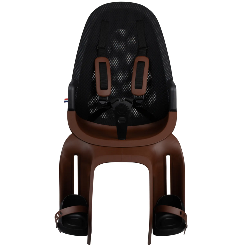 Tylny fotelik rowerowy Qibbel Air - na bagażnik brązowy/czarny