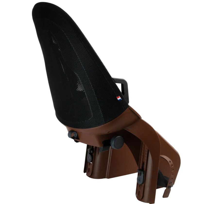 Tylny fotelik rowerowy Qibbel Air - na bagażnik brązowy/czarny