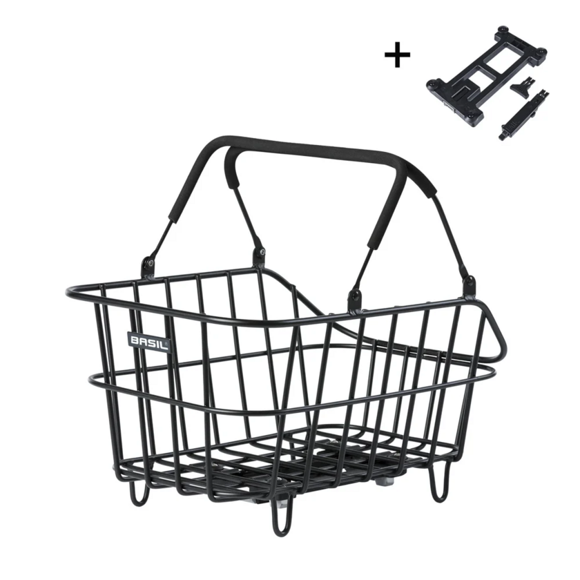 Tylny koszyk rowerowy Basil Cento Alu 21L MIK 2.0