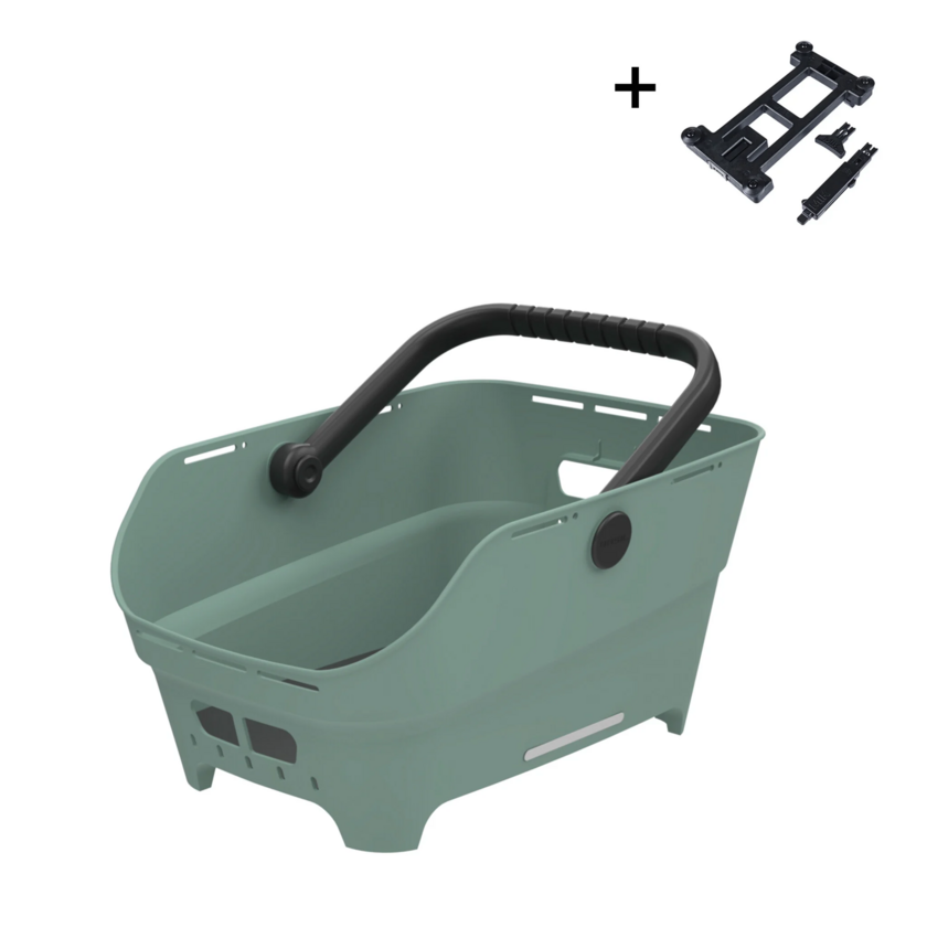 Tylny koszyk rowerowy Basil Cento Neo MIK 2.0 Silvergreen