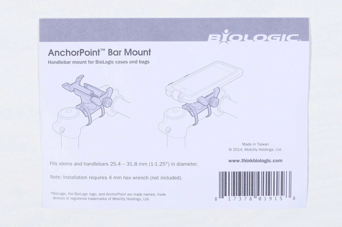 Uchwyt montażowy BioLogic AnchorPoint Bar Mount iPhone 5 / 5s