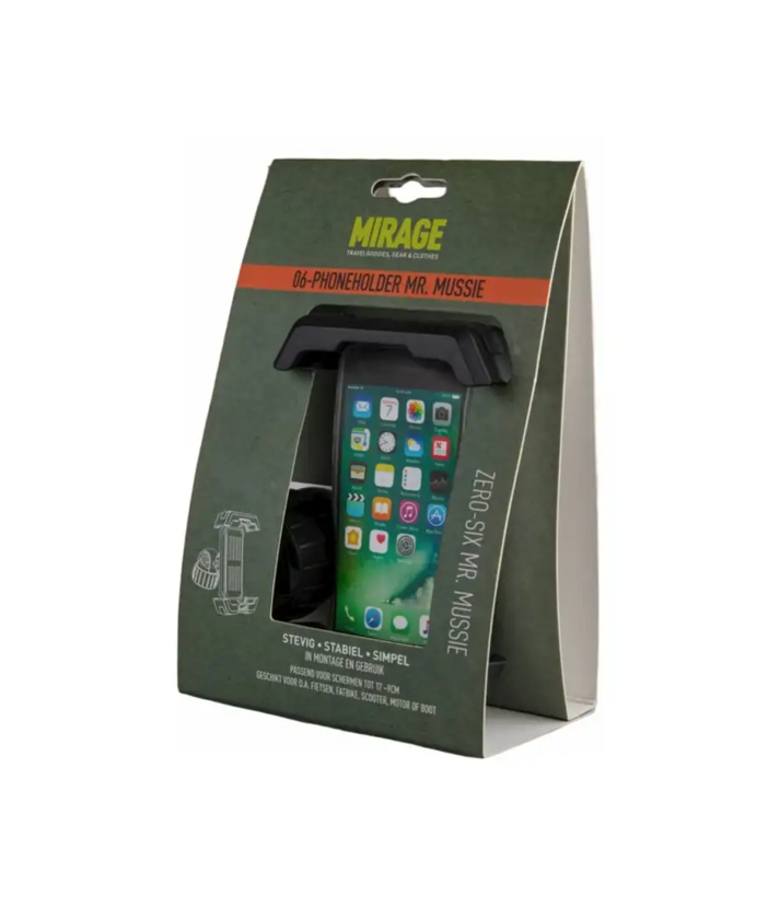 Uchwyt na telefon Mirage Zero-Six Mr. Mussie regulowany w zakresie 17-9cm