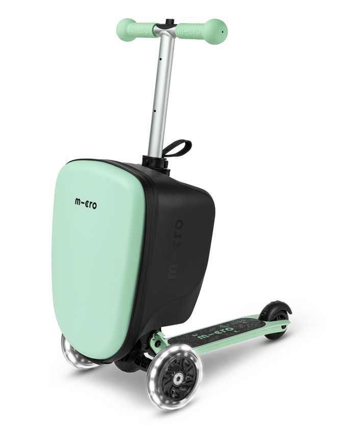 Walizka z hulajnogą dla dzieci Micro Luggage Junior LED Miętowy