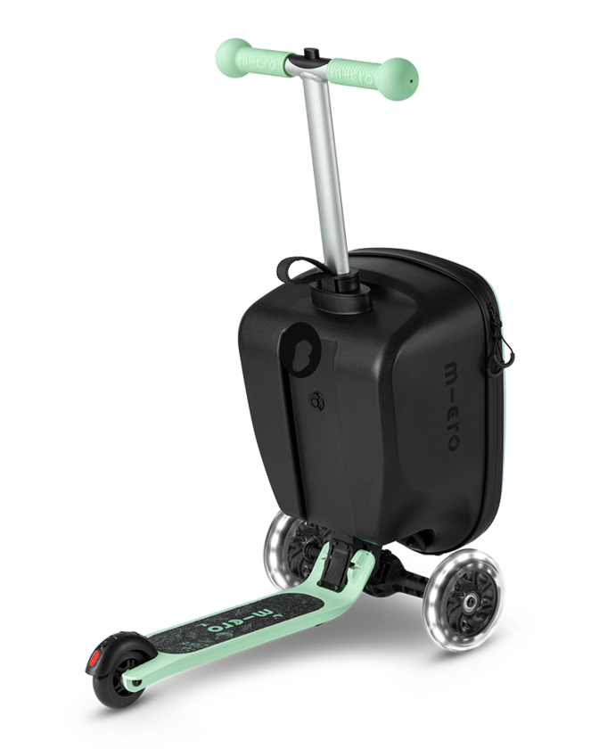 Walizka z hulajnogą dla dzieci Micro Luggage Junior LED Miętowy
