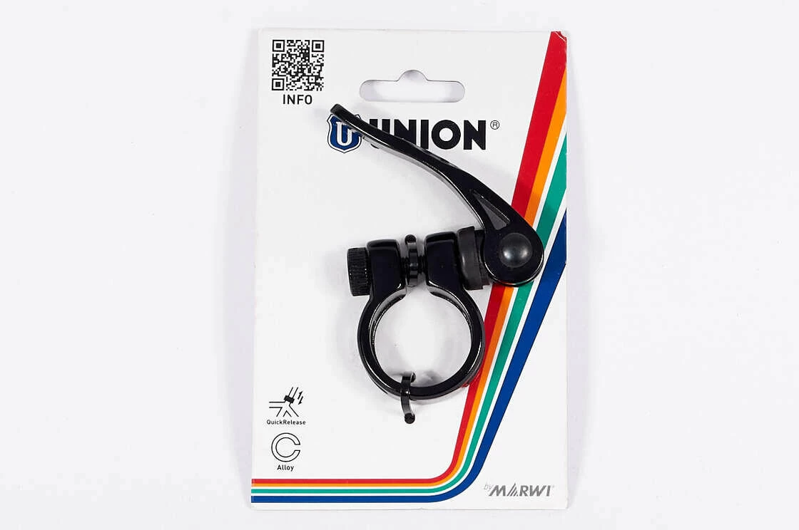 Zacisk sztycy podsiodełkowej Union Marwi ALU SC-70QR 28,6 mm CZARNY