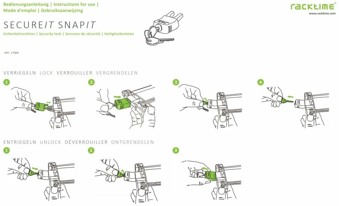 Zamek do adaptera na bagażnik RackTime Snapit