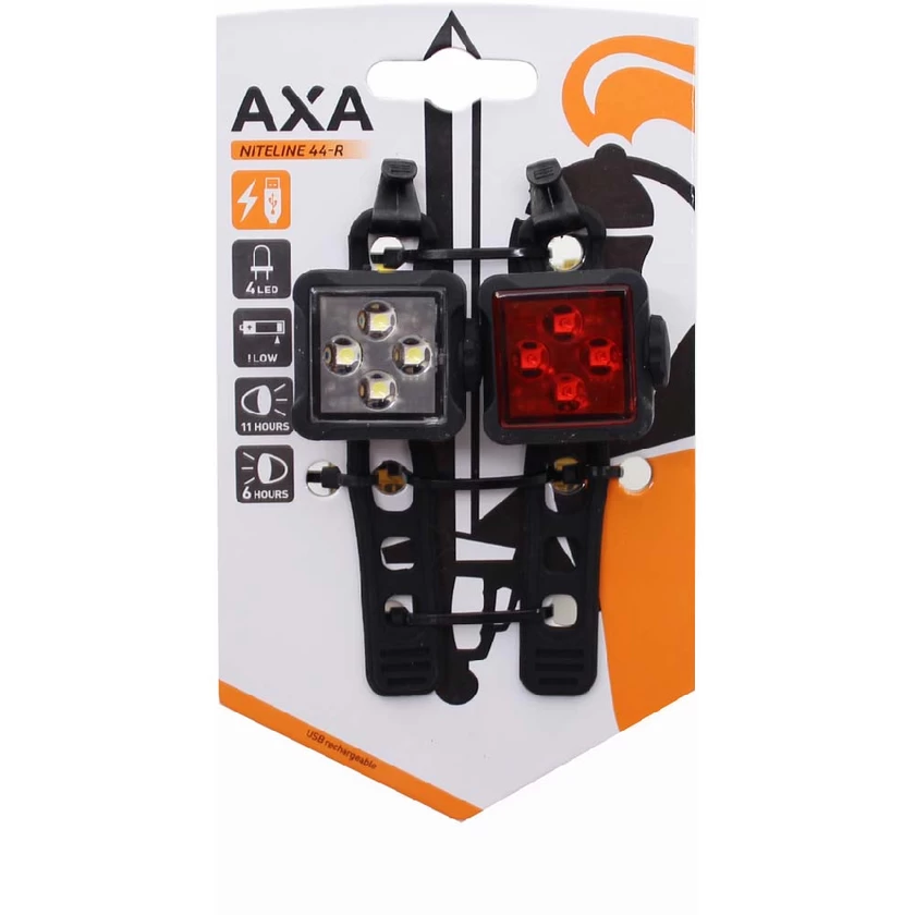 Zestaw lampek rowerowych AXA Niteline 44 R (USB)