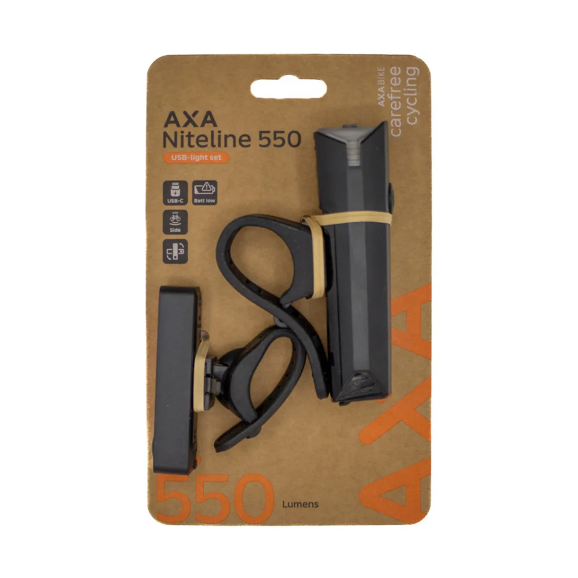Zestaw lampek rowerowych AXA Niteline 550 USB