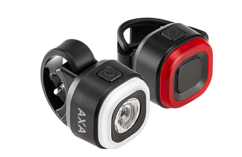 Zestaw lampek rowerowych AXA On USB Set