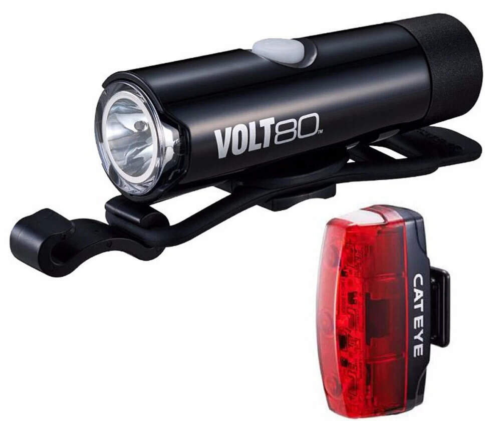 Zestaw lampek rowerowych CATEYE Volt 80 HL-EL050 i CATEYE Rapid Micro SL-LD620