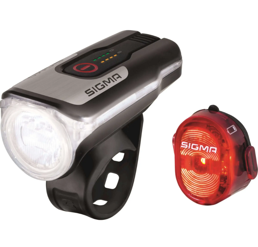 Zestaw lampek rowerowych Sigma Aura 80 + Nugget II USB