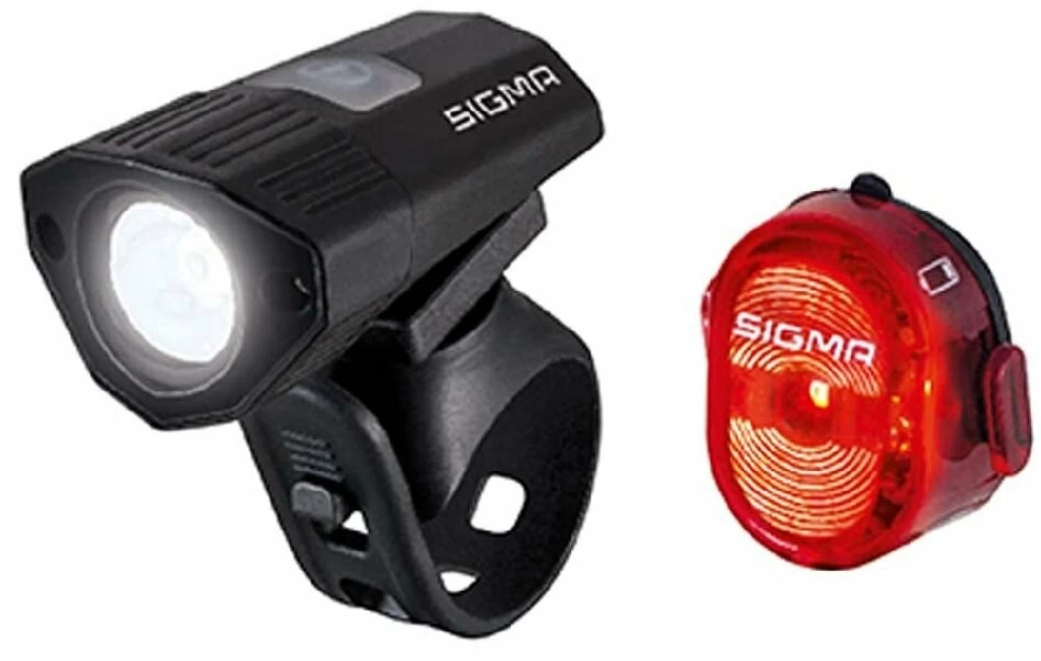 Zestaw lampek rowerowych Sigma Buster 100 USB + Sigma nugget II