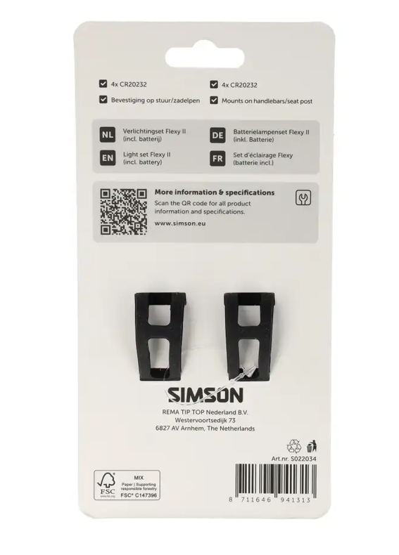 Zestaw lampek rowerowych Simson Aurora Flexy II