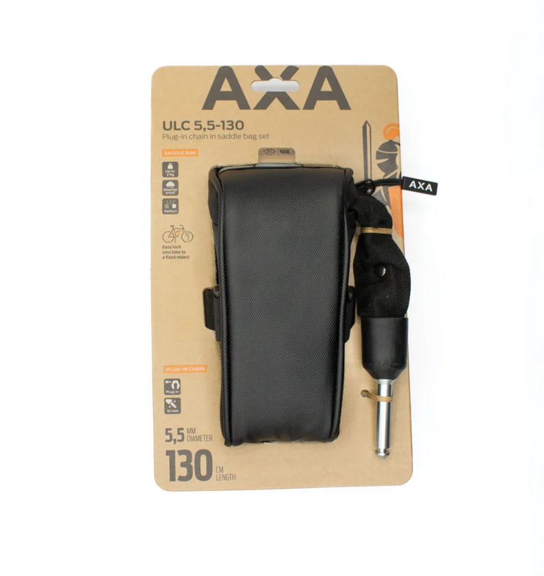 Zestaw łańcuch do blokady koła AXA ULC 130/5.5 + Sakwa podsiodełkowa