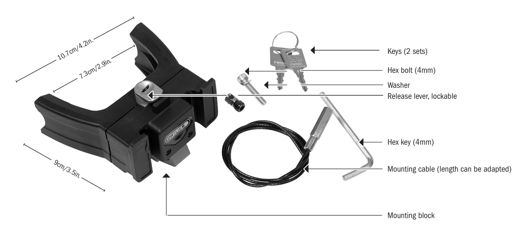Zestaw montażowy do rowerów elektrycznych do sakw Ortlieb Ultimate 6 Zamykany wersja E-Bike