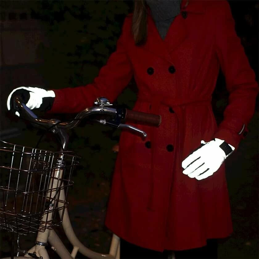 Zimowe, odblaskowe rękawiczki rowerowe Weather Goods Sweden Luna Silver Rozmiar S