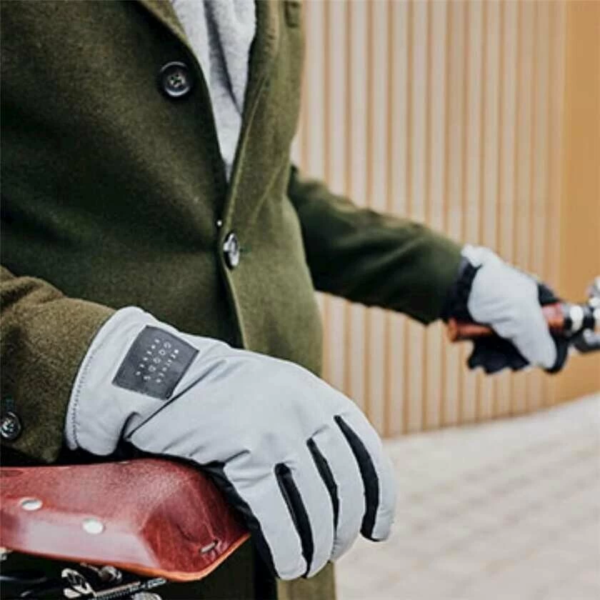 Zimowe, odblaskowe rękawiczki rowerowe Weather Goods Sweden Luna Silver